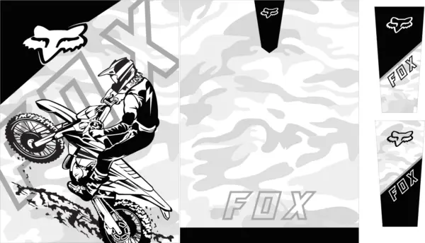 Motocross Jersey Fox Black PRO
