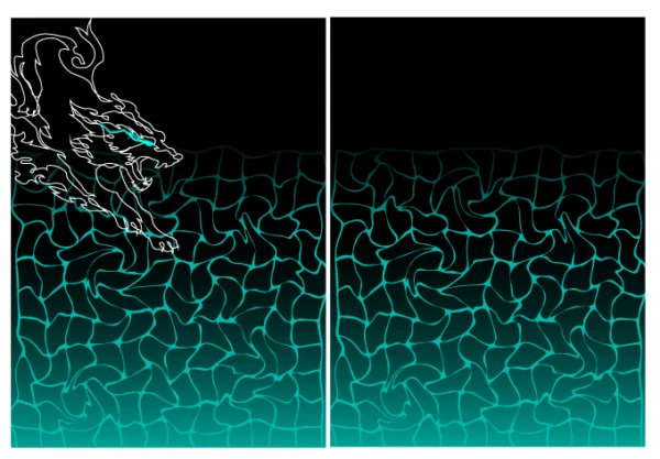 Lobo Lineas Negro - Verde