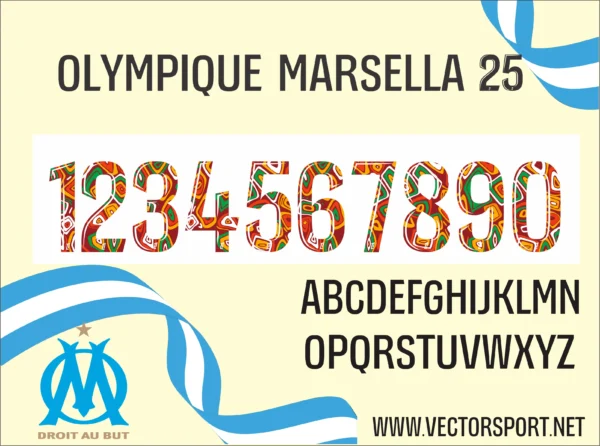Olimpique Marsella 25 Tipografía