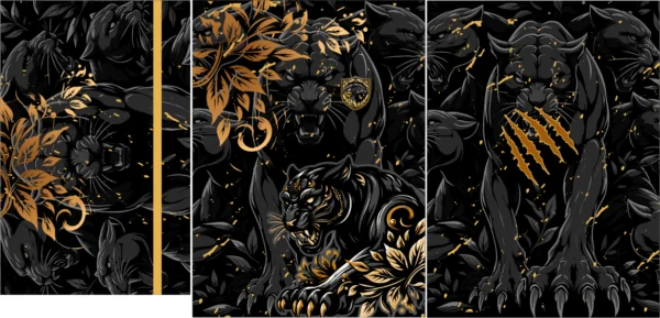 Pantera Floral Dorado Interclasse 25