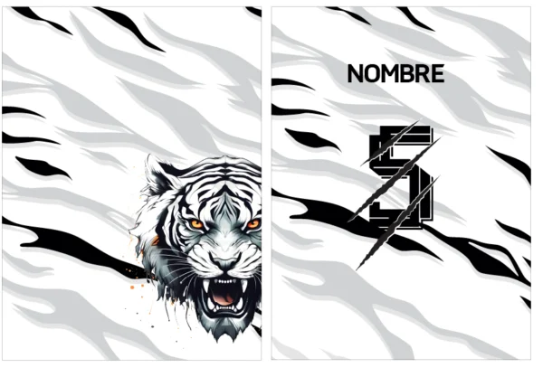 Tigre Blanco Curvas gris