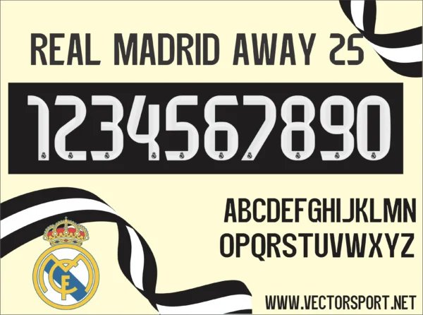 Real Madrid Away Tipografia 25
