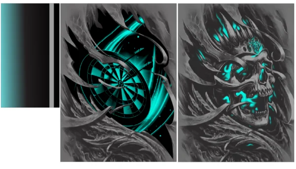 Calavera Negro Verde 25
