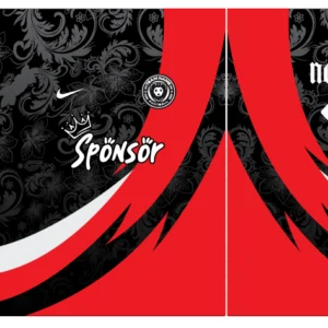 Jersey Floral Negro Rojo