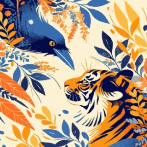 Magpies y tigre Naturaleza