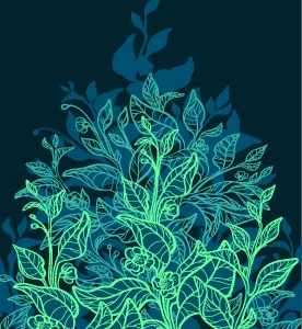 Naturaleza fondo de neón línea de arte