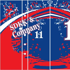 Design Baseball Grunge Rojo - Azul