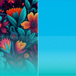 Design Floral Cyan