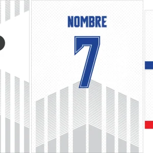 Jersey lineal blanco y azul