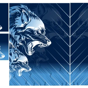 Lobo Degradado Azul 25