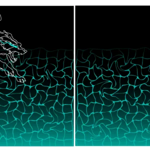 Lobo Lineas Negro - Verde