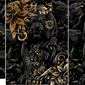 Pantera Floral Dorado Interclasse 25