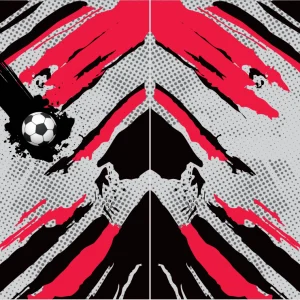 Pattern Sport Grunge Negro - Rojo