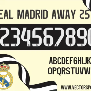 Real Madrid Away Tipografia 25