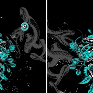 Serpiente Floral Jade Negro