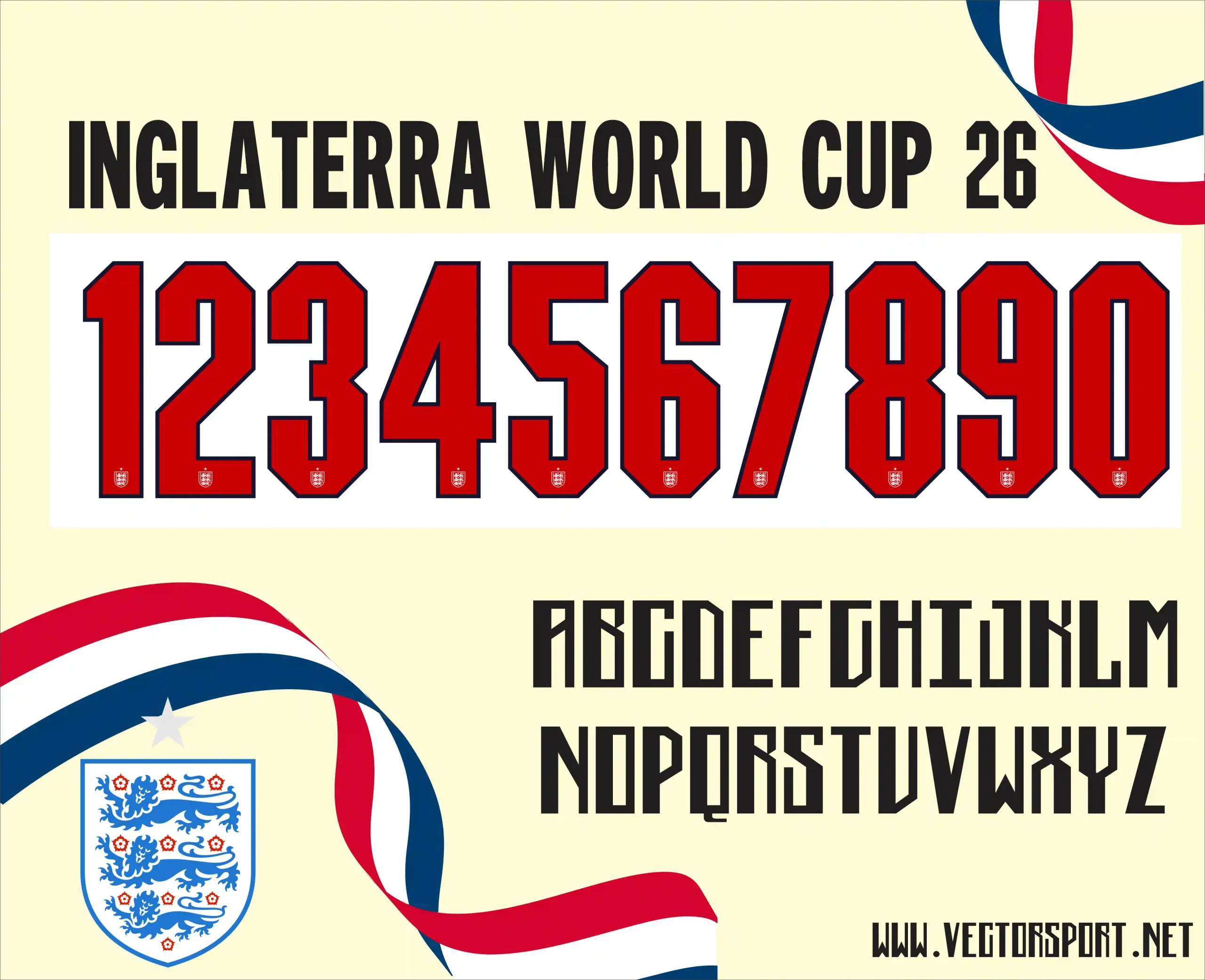 Inglaterra Tipografia World Cup 26