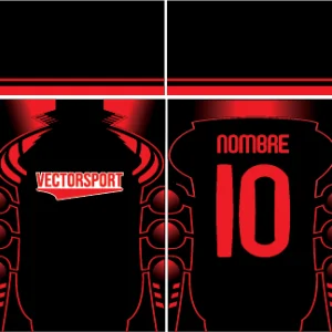 Jersey negro y rojo 26